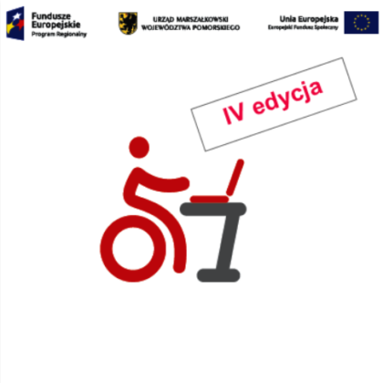 logo projektu KOMPetencje na wymiar oraz logotyp Europejskiego Funduszu Społecznego, logo Urzędu Marszałkowskiego Województwa Pomorskiego oraz Unii Europejskiej
